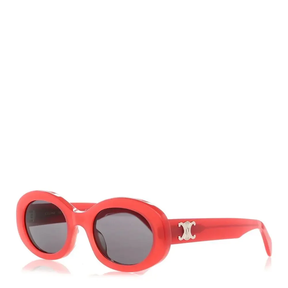 CELINE Triomphe 01 Pink Oval Sunglasses CL40194U Logo Acetate Authentic